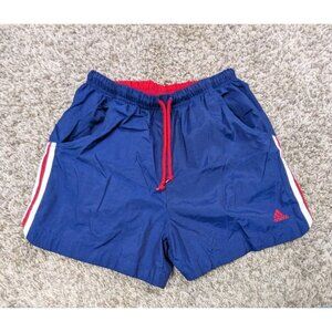 Vintage Y2K Adidas Shorts Mens Small Navy Blue 3 Stripes Pockets Soccer 3.5"